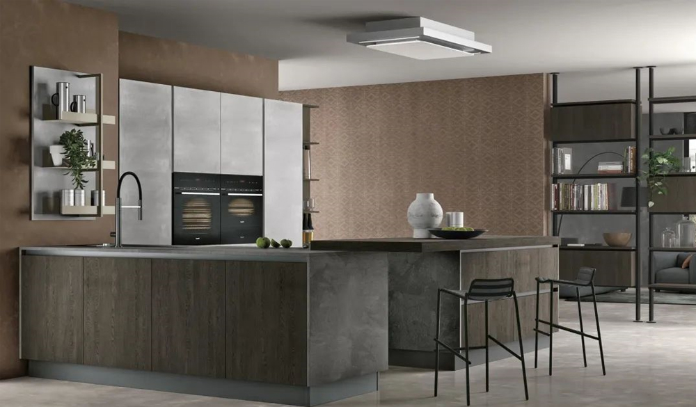 AG2214白水泥同岩灰水泥与AG4518咖啡橡木搭配效果